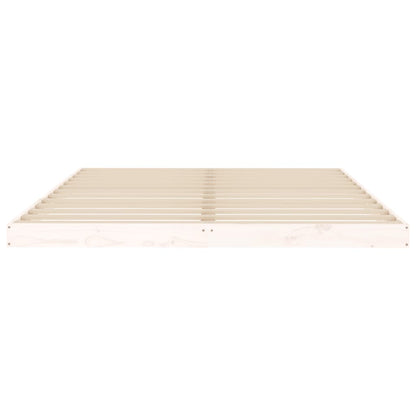 vidaXL Bed Frame | White | Solid Pinewood, Plywood | King Size | Durable