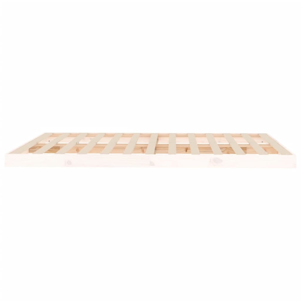 vidaXL Bed Frame | White | Solid Pinewood, Plywood | King Size | Durable