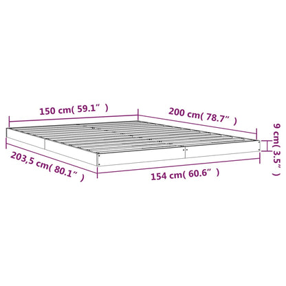 vidaXL Bed Frame | White | Solid Pinewood, Plywood | King Size | Durable