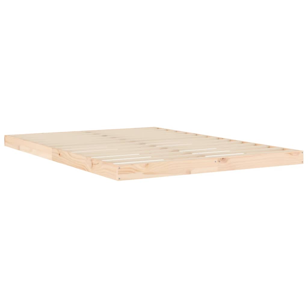 vidaXL Bed Frame | Natural Wood | Solid pinewood | Double | Light Weight