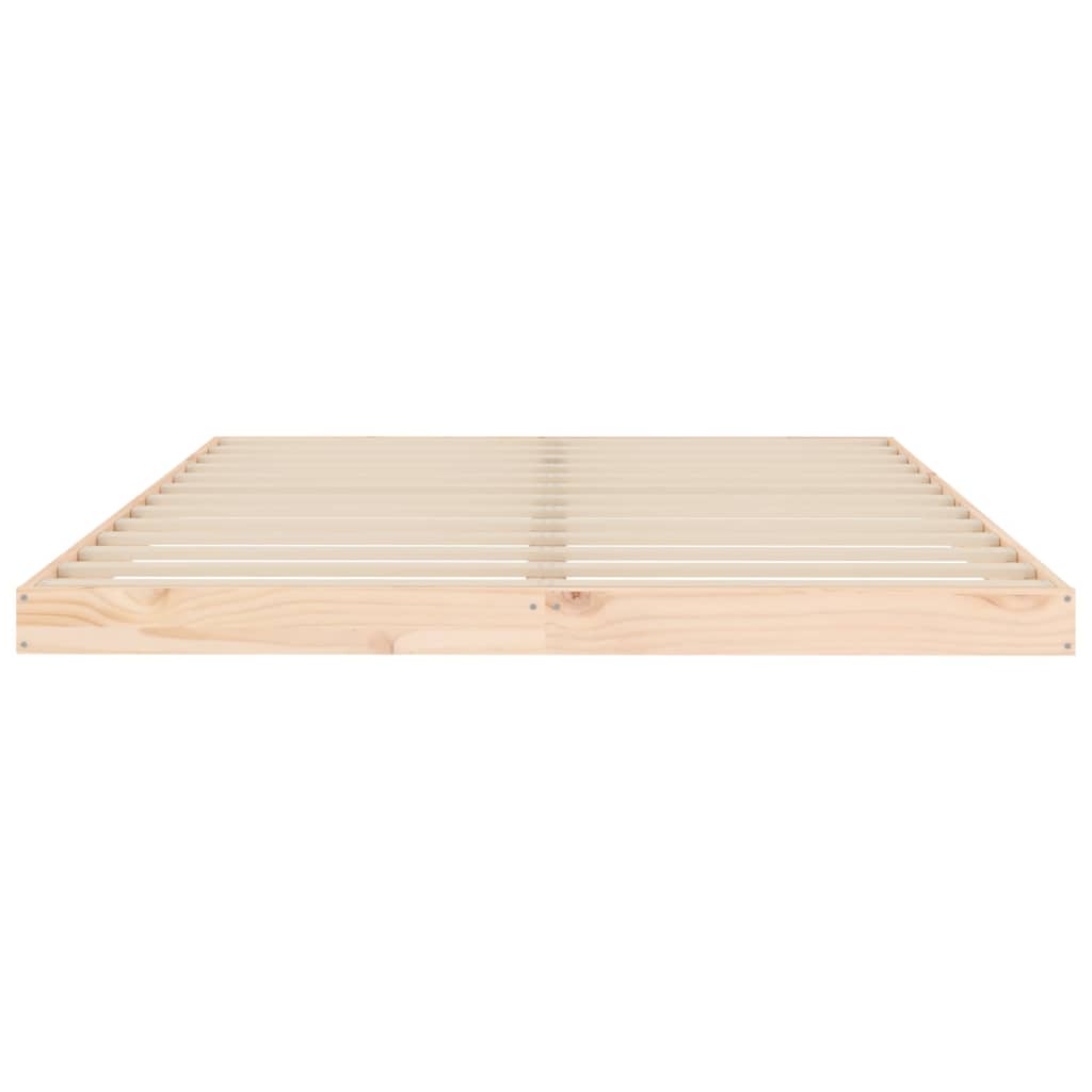 vidaXL Bed Frame | Natural Wood | Solid pinewood | Double | Light Weight