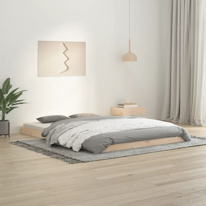 vidaXL Bed Frame | Natural Wood | Solid pinewood | Double | Light Weight