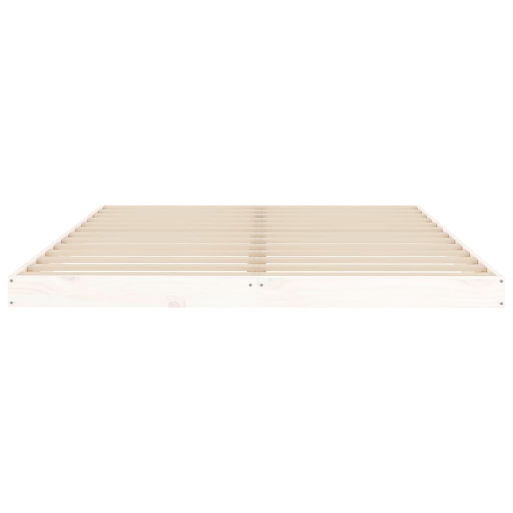 vidaXL Bed Frame | White | Solid pine wood and plywood | Double | Durable