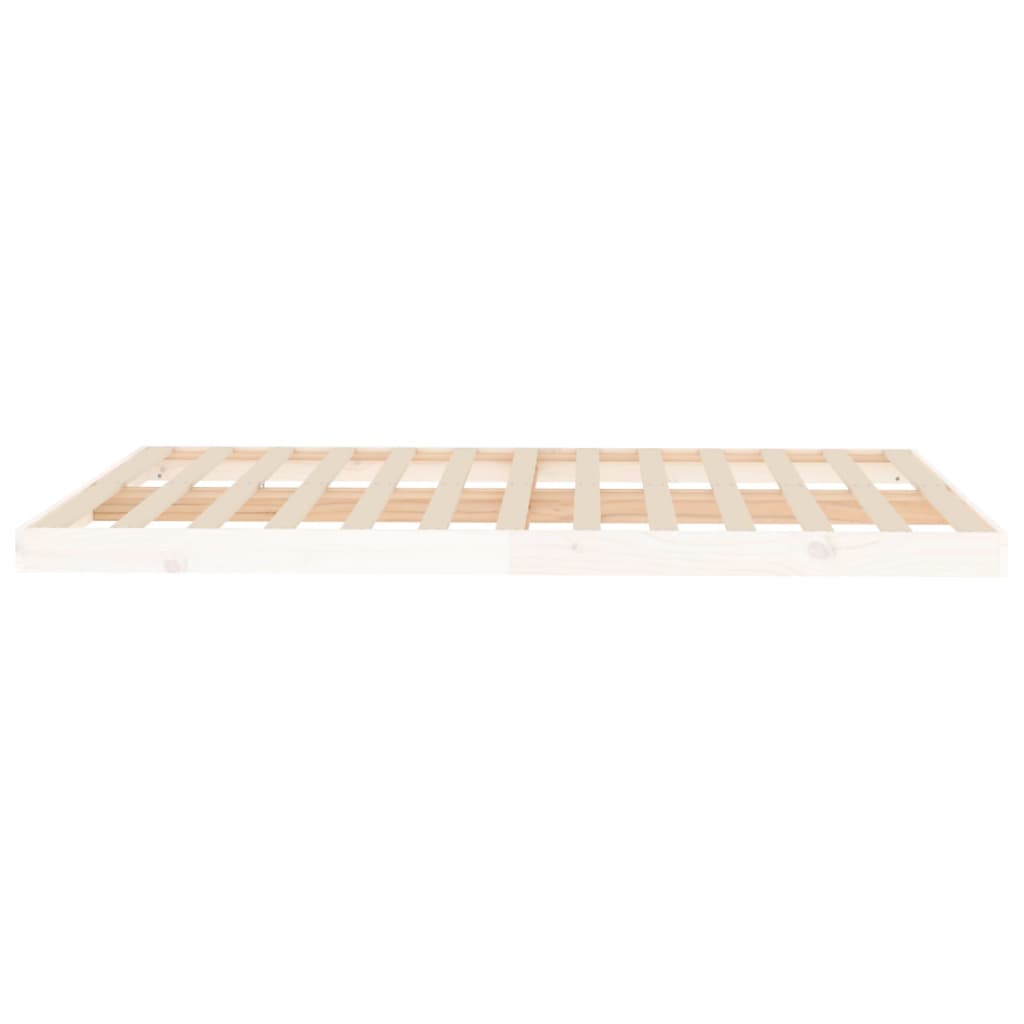 vidaXL Bed Frame | White | Solid pine wood and plywood | Double | Durable