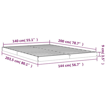 vidaXL Bed Frame | White | Solid pine wood and plywood | Double | Durable