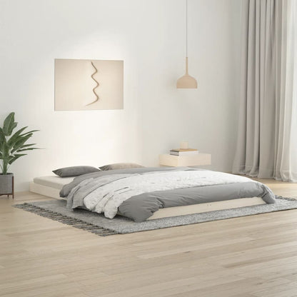 vidaXL Bed Frame | White | Solid pine wood and plywood | Double | Durable