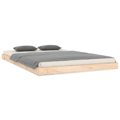 vidaXL Bed Frame | Natural Pine | Solid pine wood, Plywood slats | Double