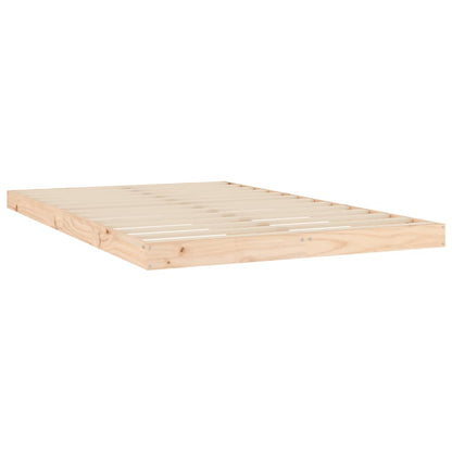 vidaXL Bed Frame | Natural Pine | Solid pine wood, Plywood slats | Double