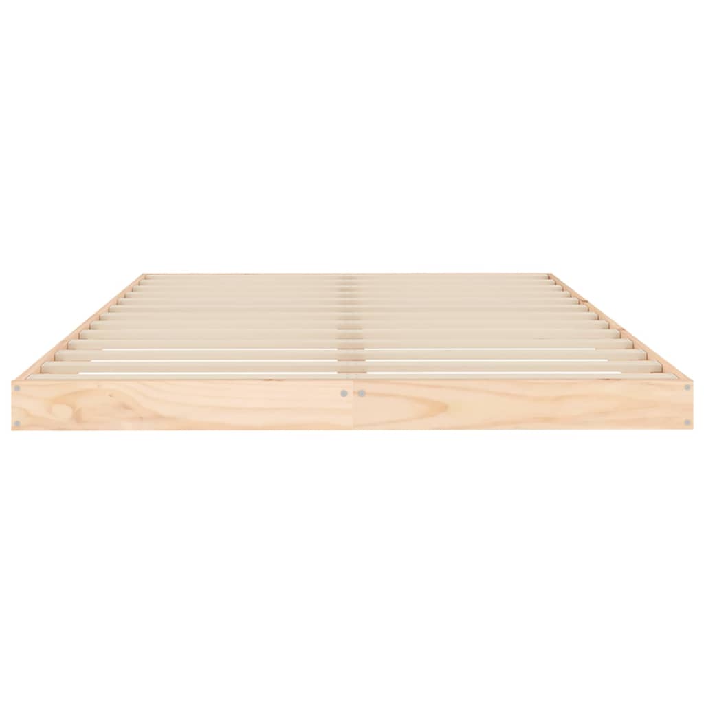 vidaXL Bed Frame | Natural Pine | Solid pine wood, Plywood slats | Double