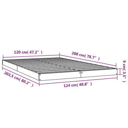 vidaXL Bed Frame | Natural Pine | Solid pine wood, Plywood slats | Double