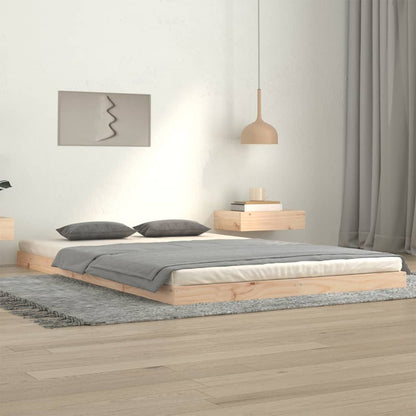 vidaXL Bed Frame | Natural Pine | Solid pine wood, Plywood slats | Double