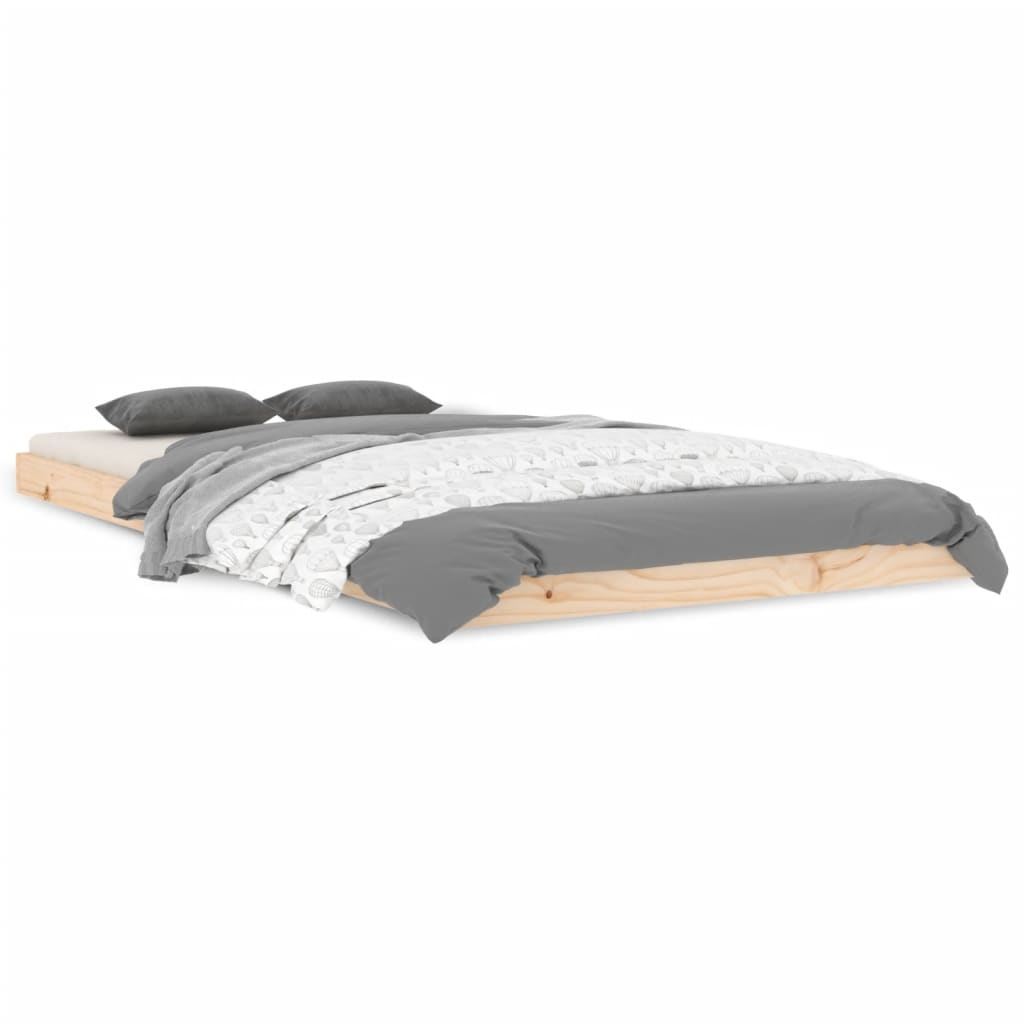 vidaXL Bed Frame | Natural Pine | Solid wood, Plywood | Single