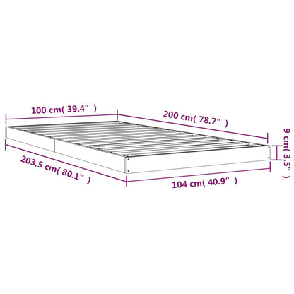 vidaXL Bed Frame | Natural Pine | Solid wood, Plywood | Single