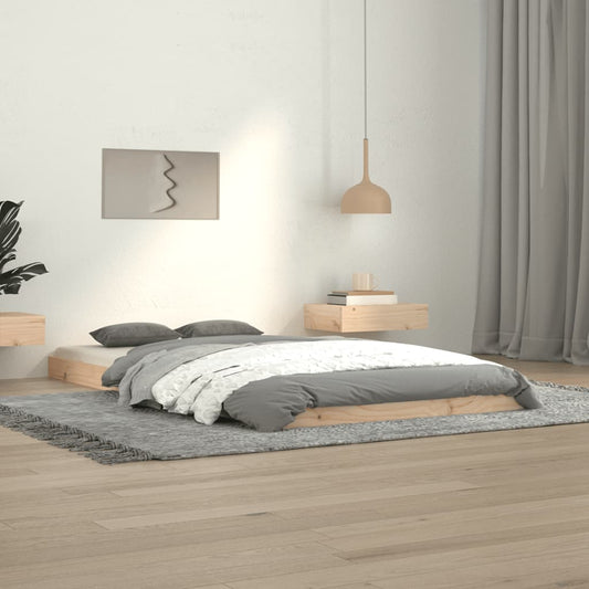 vidaXL Bed Frame | Natural Pine | Solid wood, Plywood | Single