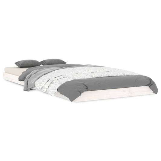 vidaXL Bed Frame | White | Solid pine wood | Single | Durable  | Bed Frame