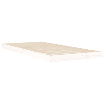 vidaXL Bed Frame | White | Solid pine wood | Single | Durable  | Bed Frame
