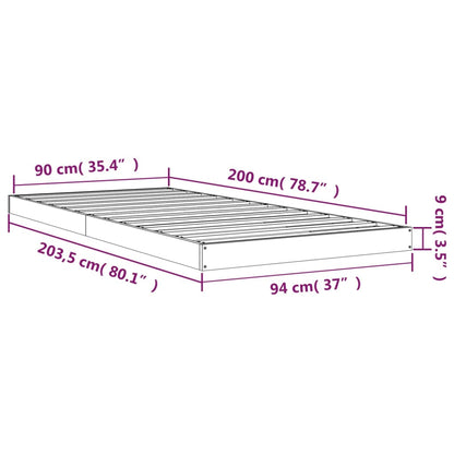 vidaXL Bed Frame | White | Solid pine wood | Single | Durable  | Bed Frame