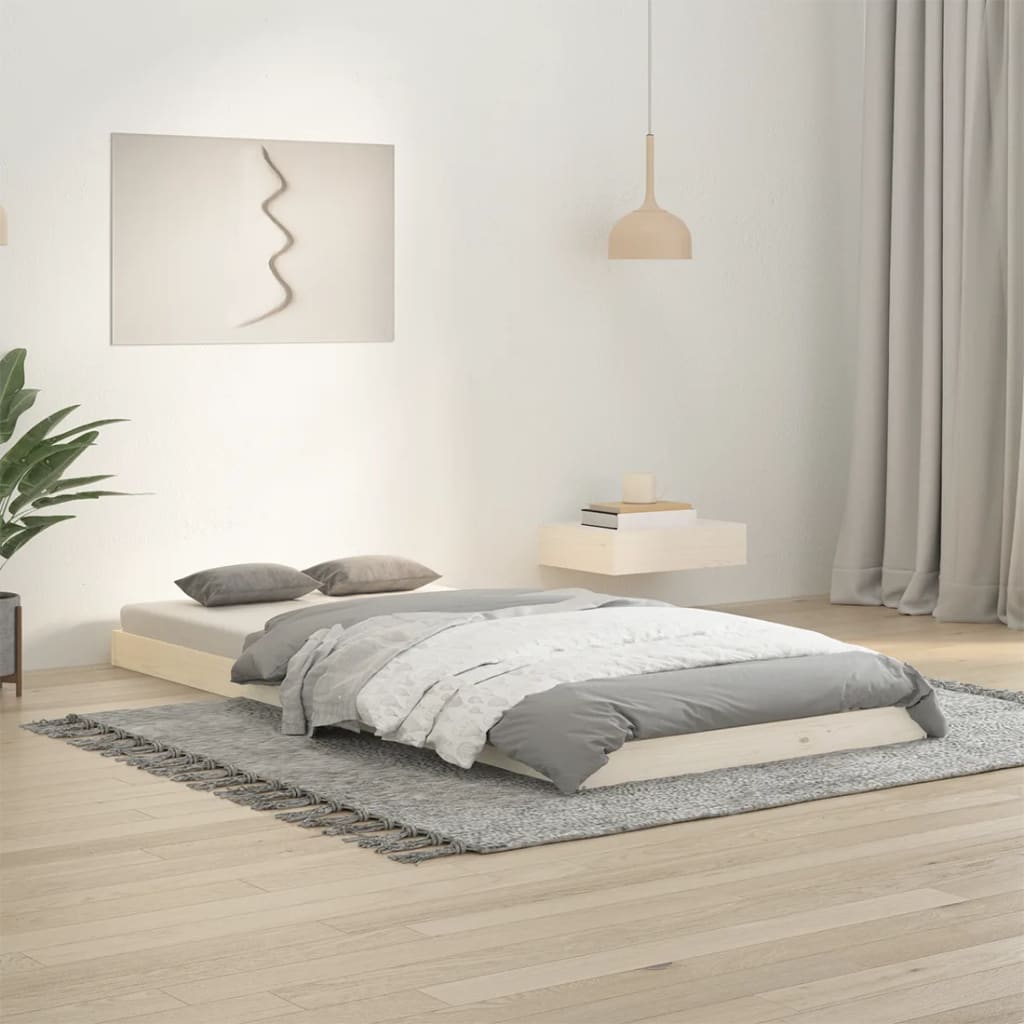 vidaXL Bed Frame | White | Solid pine wood | Single | Durable  | Bed Frame