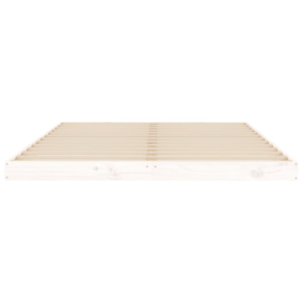 vidaXL Bed Frame without Mattress White 135x190 cm Double  Solid Wood Pine