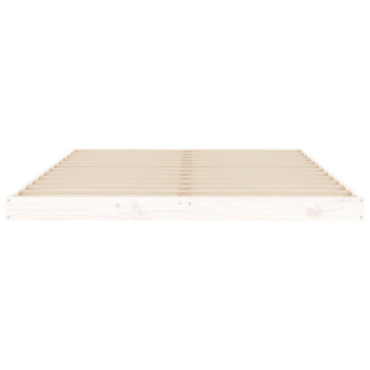 vidaXL Bed Frame without Mattress White 135x190 cm Double  Solid Wood Pine