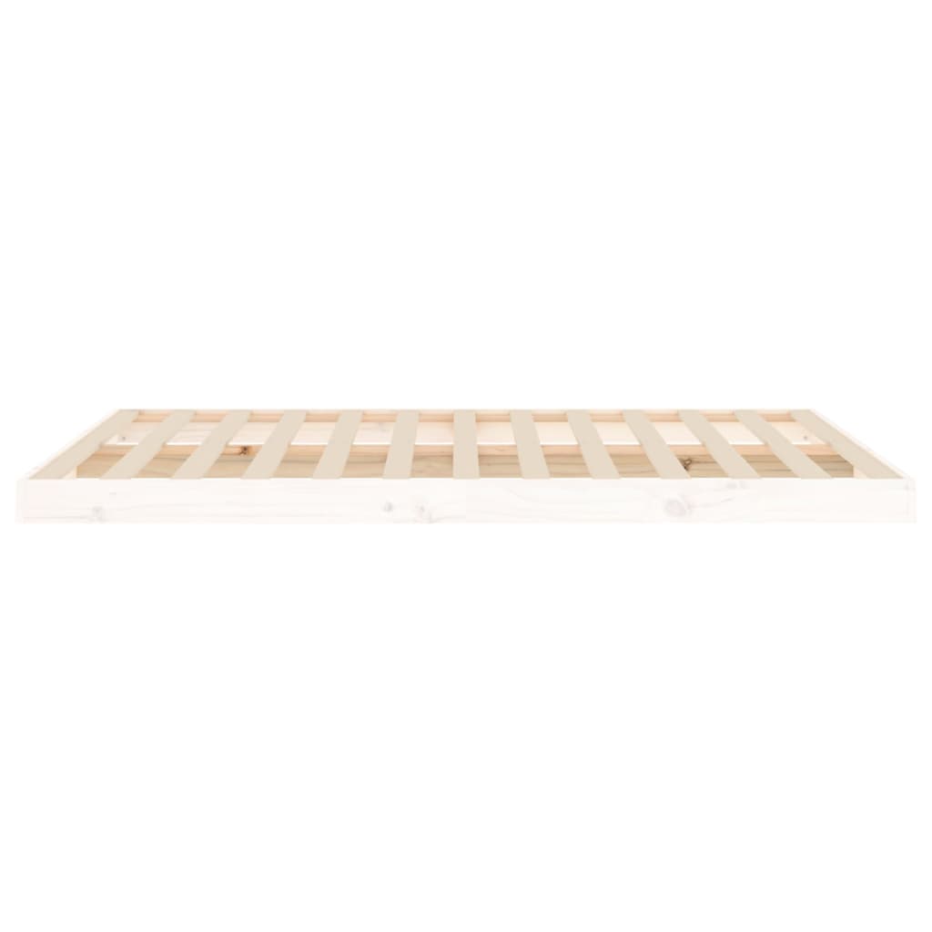 vidaXL Bed Frame without Mattress White 135x190 cm Double  Solid Wood Pine