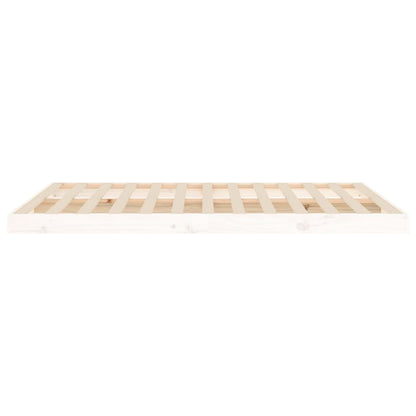 vidaXL Bed Frame without Mattress White 135x190 cm Double  Solid Wood Pine