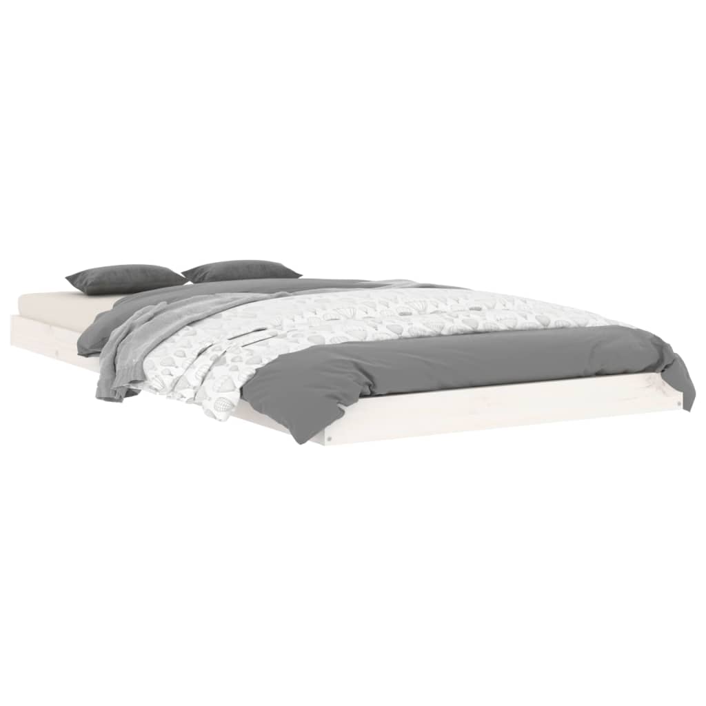 vidaXL Bed Frame | White | Solid Pine Wood | Single | Durable | Bed Frame