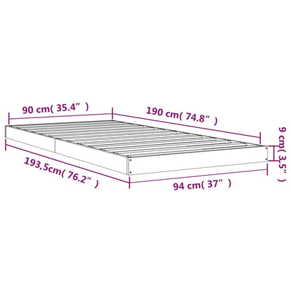 vidaXL Bed Frame | White | Solid Pine Wood | Single | Durable | Bed Frame