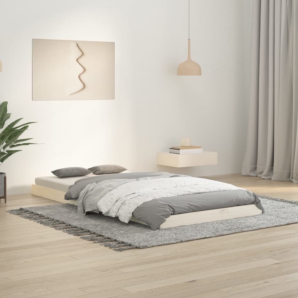 vidaXL Bed Frame | White | Solid Pine Wood | Single | Durable | Bed Frame