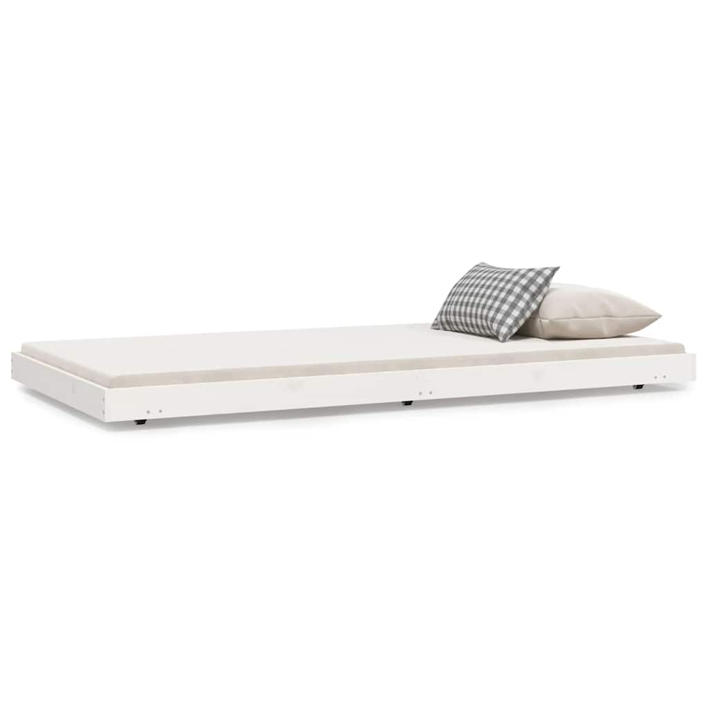 vidaXL Bed Frame without Mattress White 100x200 cm Solid Wood Pine