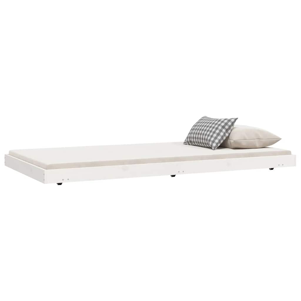 vidaXL Bed Frame without Mattress White 100x200 cm Solid Wood Pine