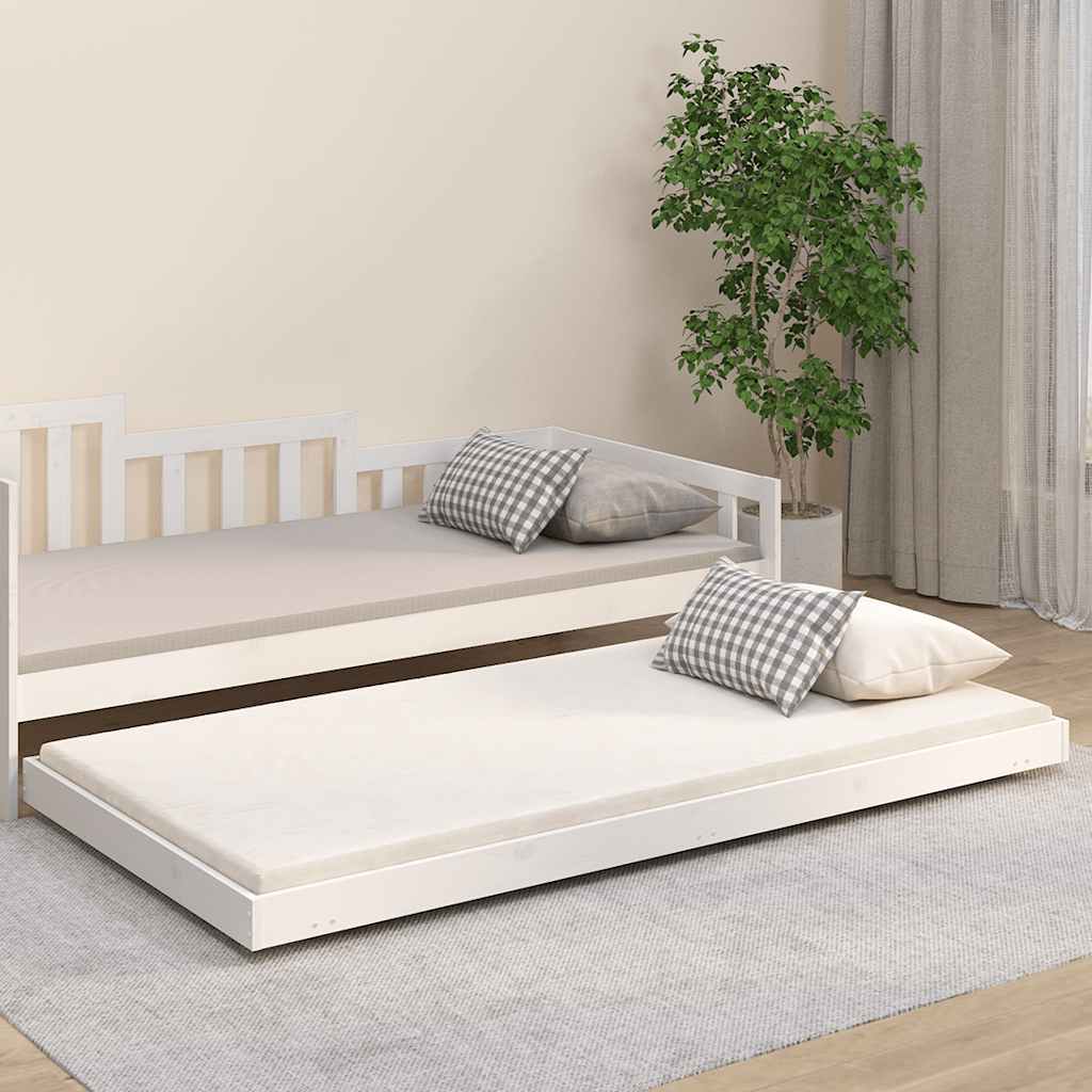 vidaXL Bed Frame without Mattress White 100x200 cm Solid Wood Pine