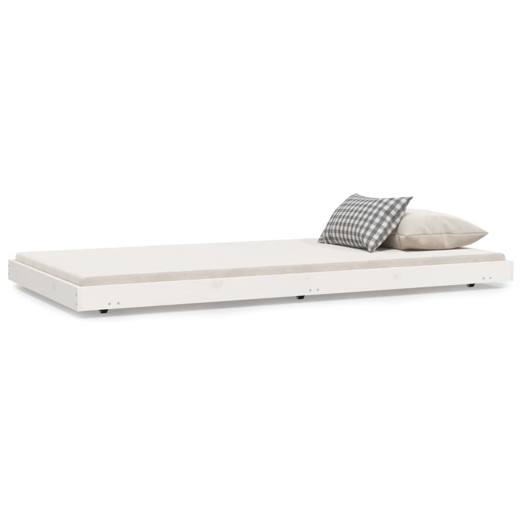 vidaXL Bed Frame without Mattress White 90x200 cm Solid Wood Pine