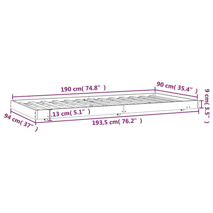 vidaXL Bed Frame without Mattress 90x190 cm Solid Wood Pine