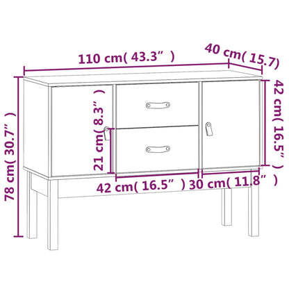vidaXL Sideboard Honey Brown 110x40x78 cm Solid Wood Pine