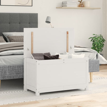 vidaXL Storage Box White 80x40x45.5 cm Solid Wood Pine