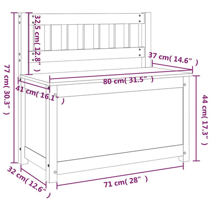 vidaXL Bench White 80x41x77 cm Solid Wood Pine