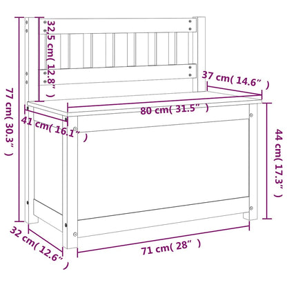 vidaXL Bench White 80x41x77 cm Solid Wood Pine