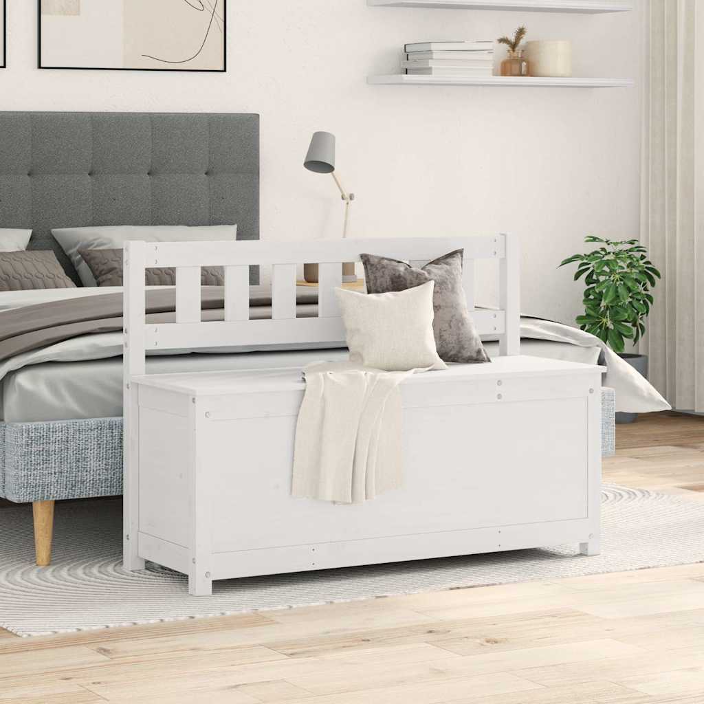 vidaXL Bench White 110x41x76,5 cm Solid Wood Pine