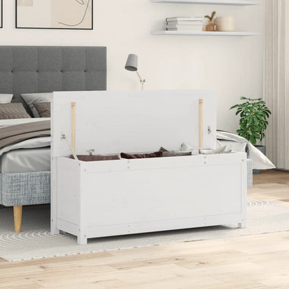 vidaXL Bench White 110x41x76.5 cm Solid Wood Pine