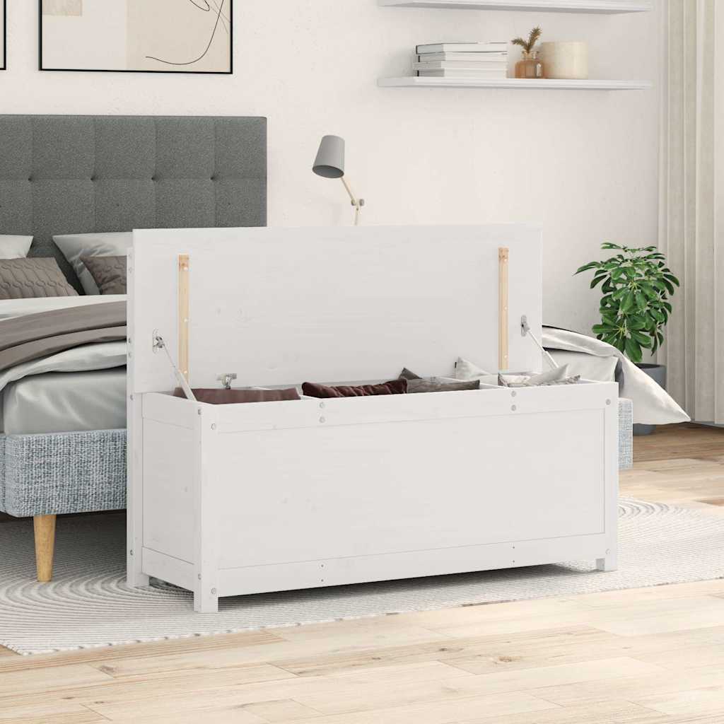 vidaXL Bench White 110x41x76,5 cm Solid Wood Pine