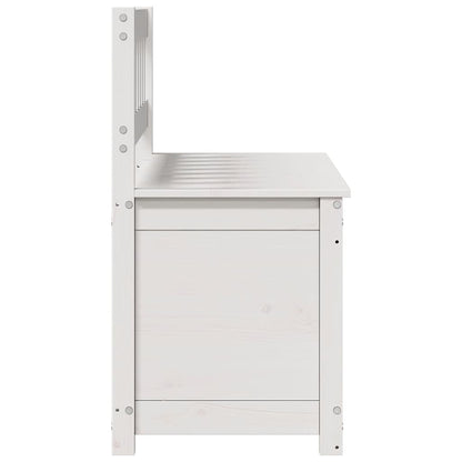 vidaXL Bench White 110x41x76.5 cm Solid Wood Pine