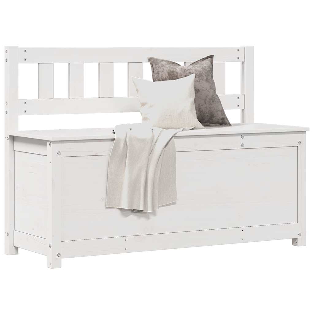 vidaXL Bench White 110x41x76,5 cm Solid Wood Pine