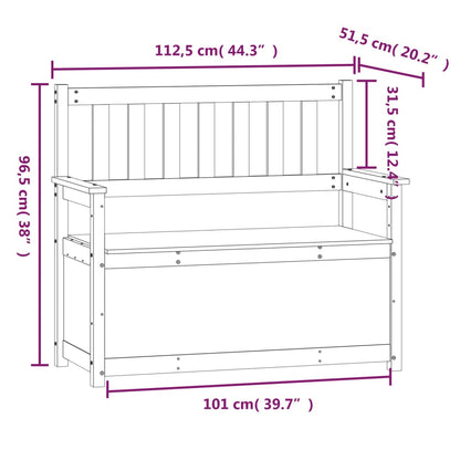 vidaXL Bench 112.5x51.5x96.5 cm Solid Wood Pine