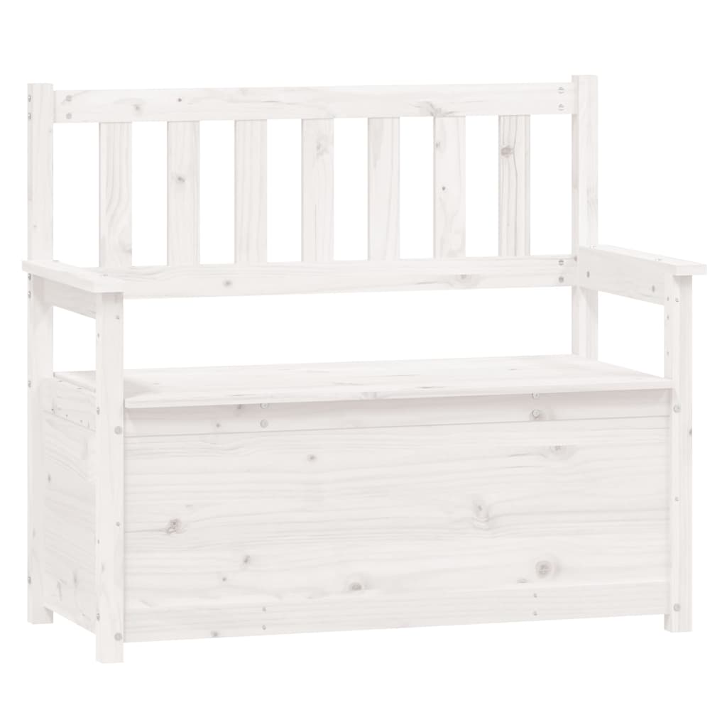 vidaXL Bench White 112,5x51,5x96,5 cm Solid Wood Pine