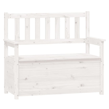 vidaXL Bench White 112,5x51,5x96,5 cm Solid Wood Pine