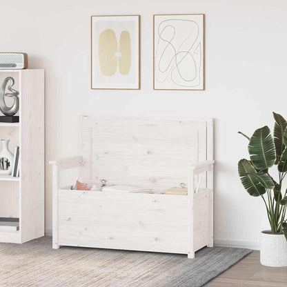 vidaXL Bench White 112,5x51,5x96,5 cm Solid Wood Pine