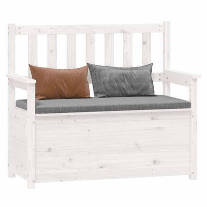 vidaXL Bench White 112,5x51,5x96,5 cm Solid Wood Pine