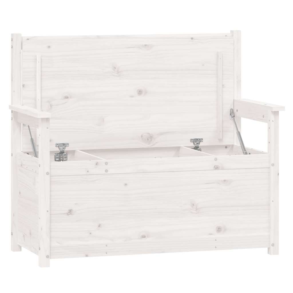 vidaXL Bench White 112,5x51,5x96,5 cm Solid Wood Pine