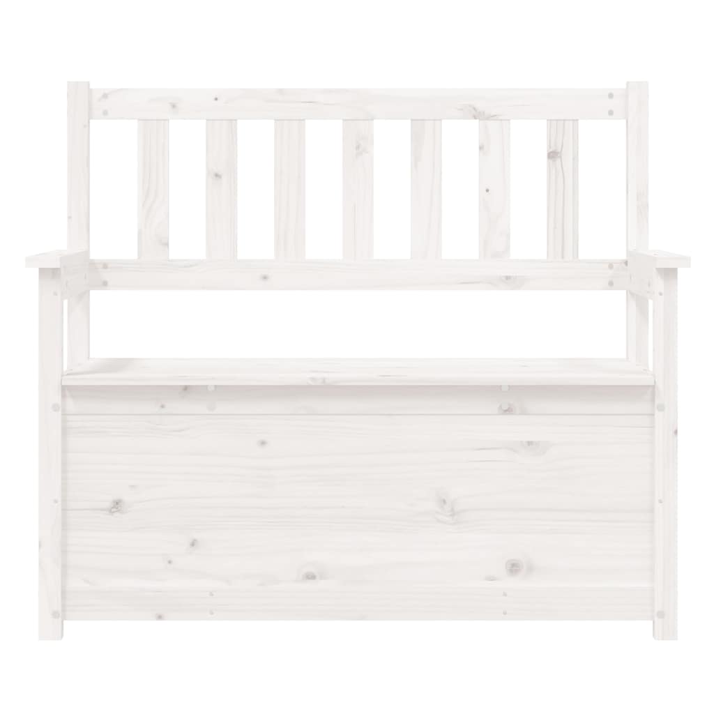 vidaXL Bench White 112,5x51,5x96,5 cm Solid Wood Pine